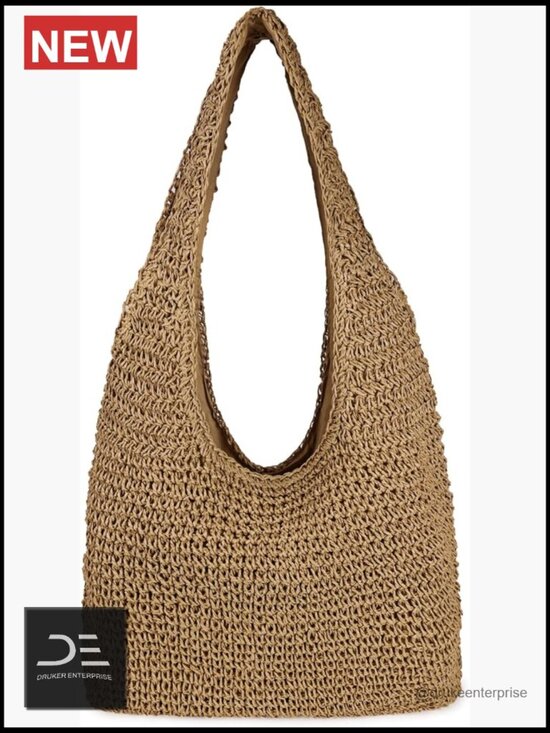 Handbags - Handwoven Straw Beach Bag Large Tote Shoulder Hobo Purse Summer